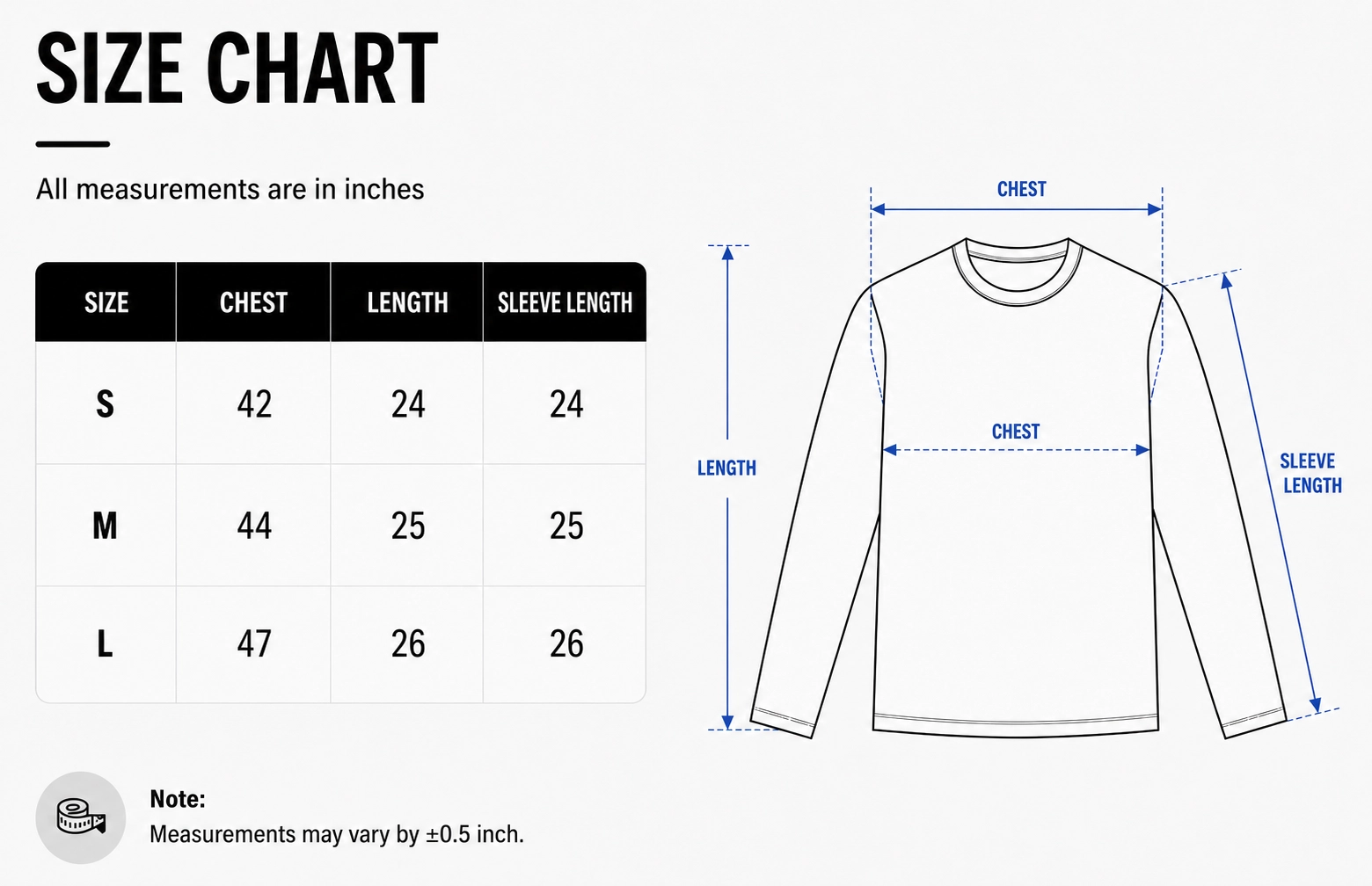 Size chart