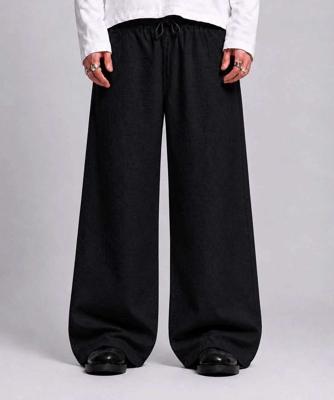 BLACK BAGGY LINEN 1