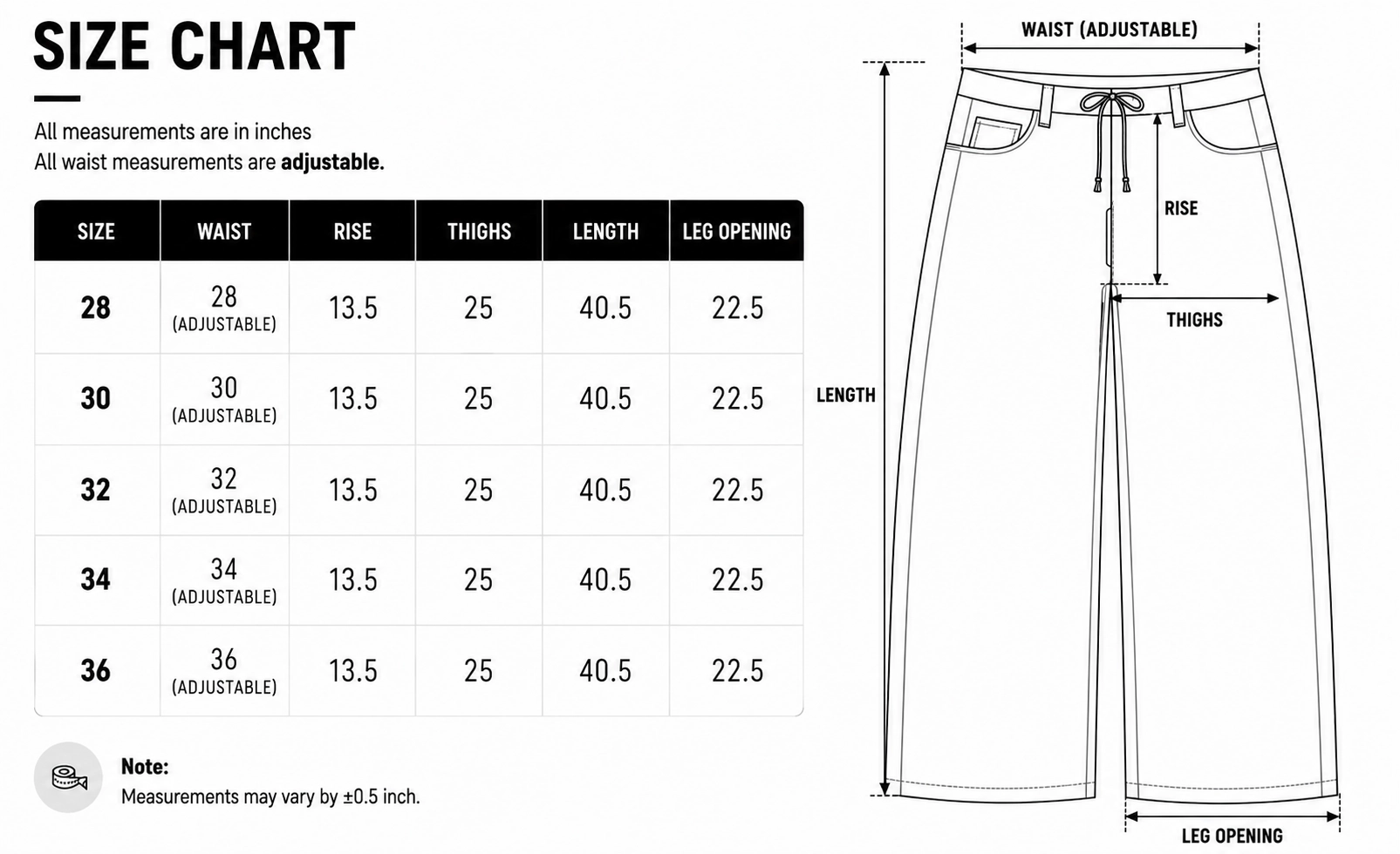 Size chart