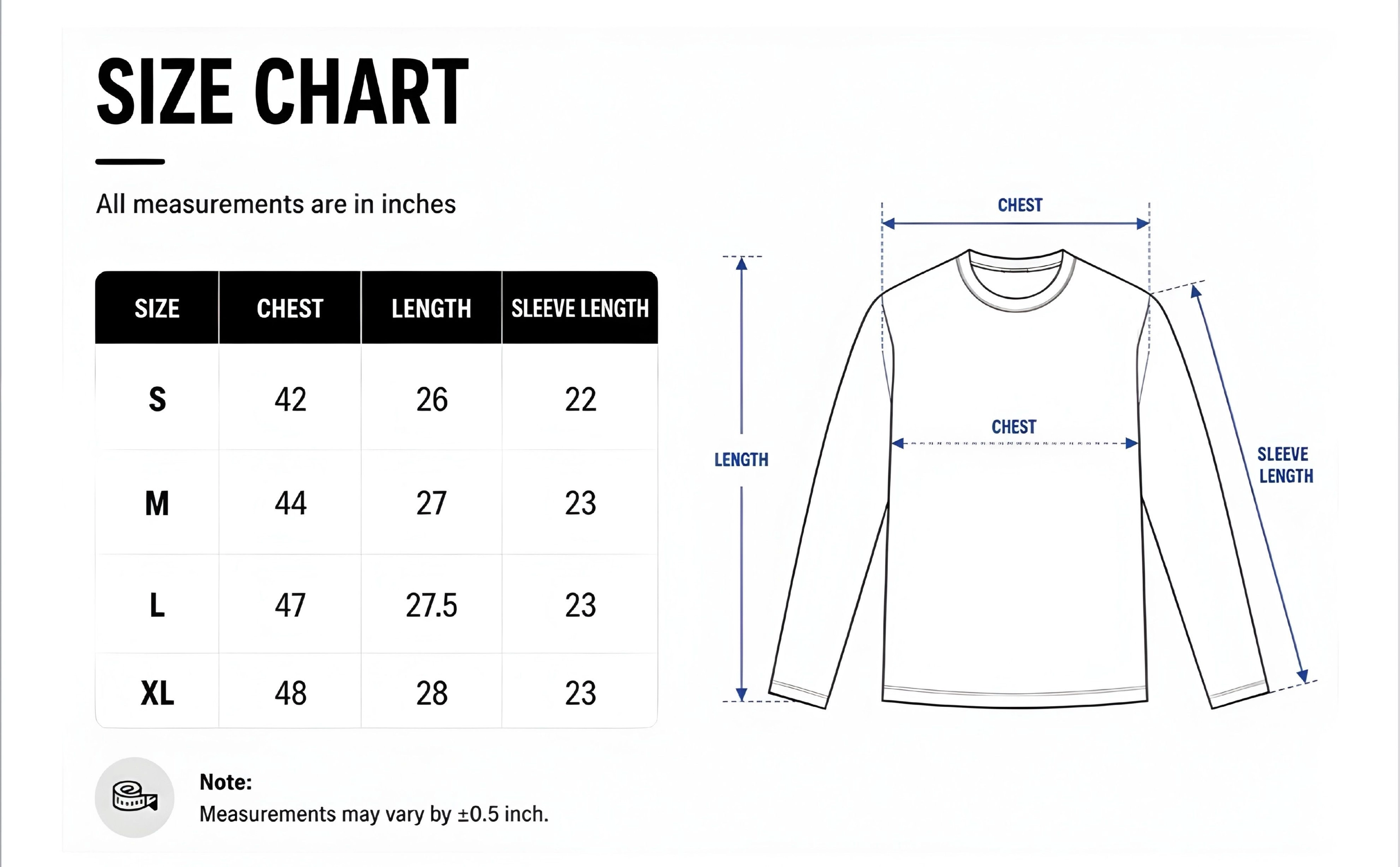Size chart
