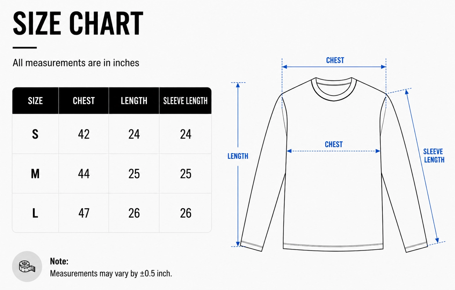 Size chart