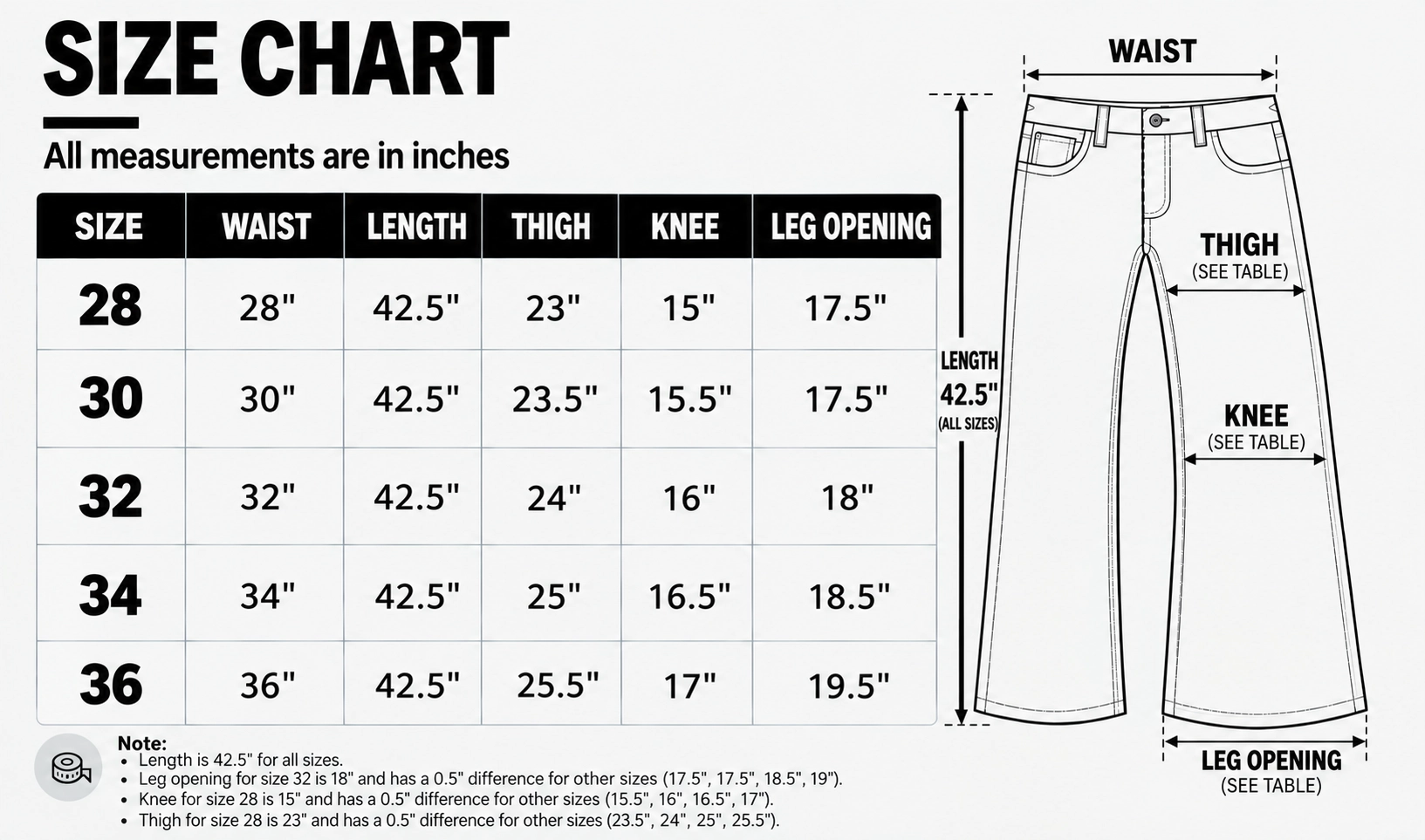 Size chart
