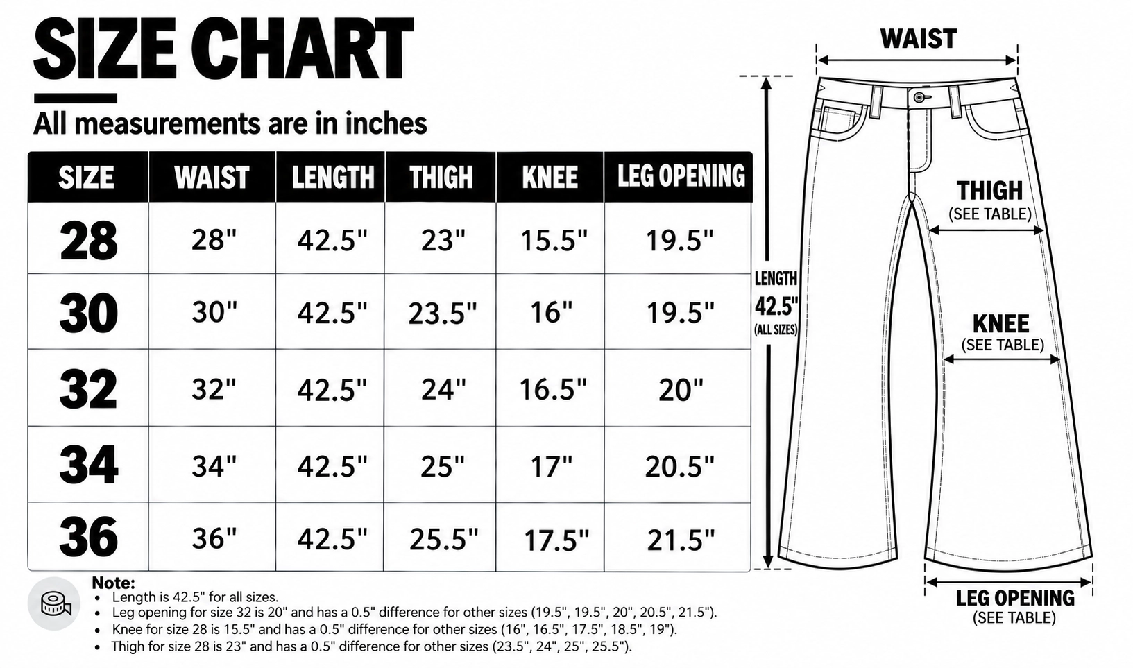 Size chart