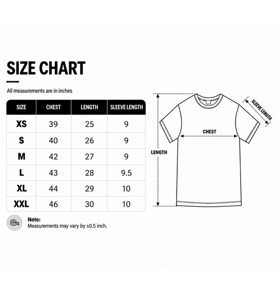 Size chart