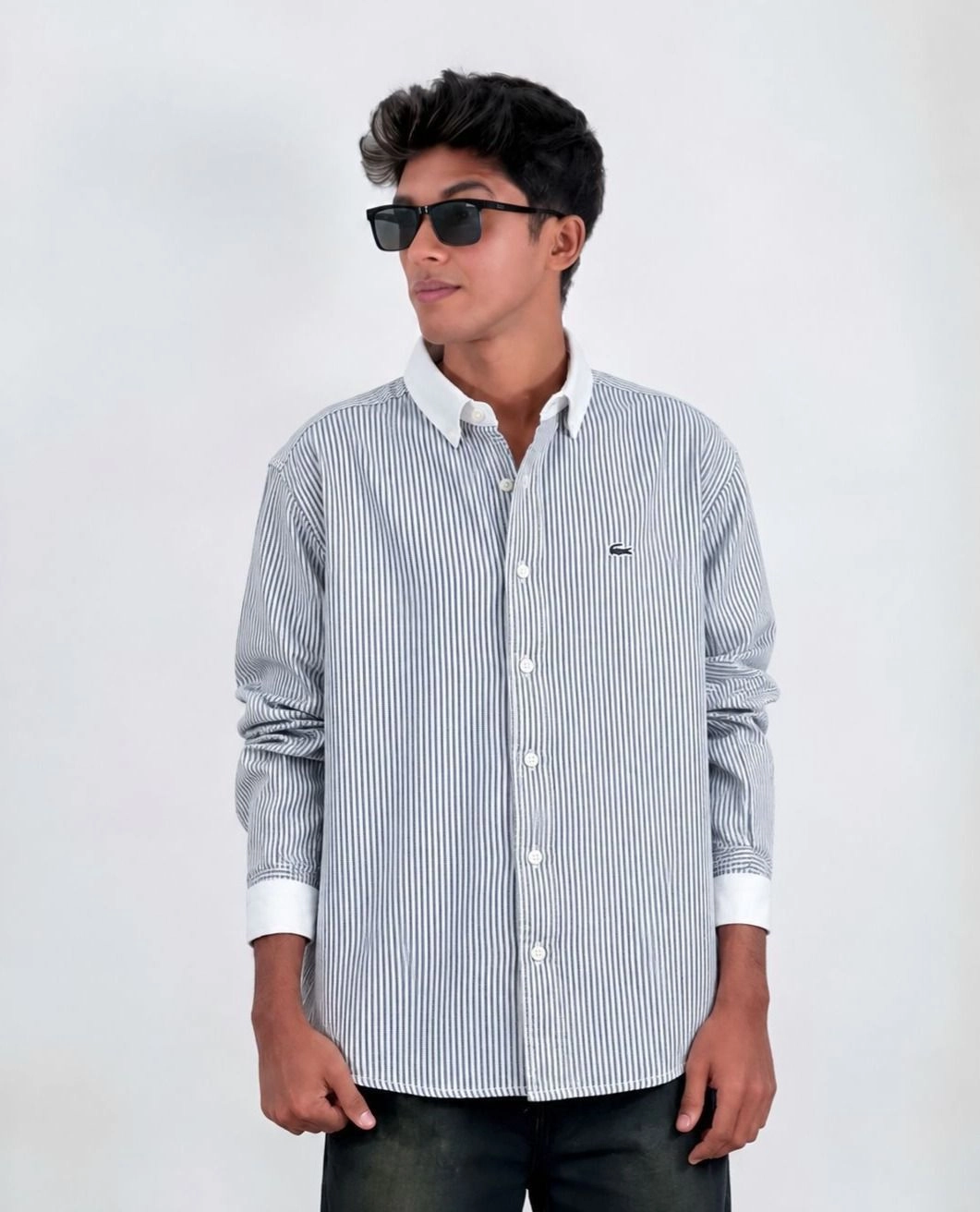 NOIR LACOSTE STRIPE 1