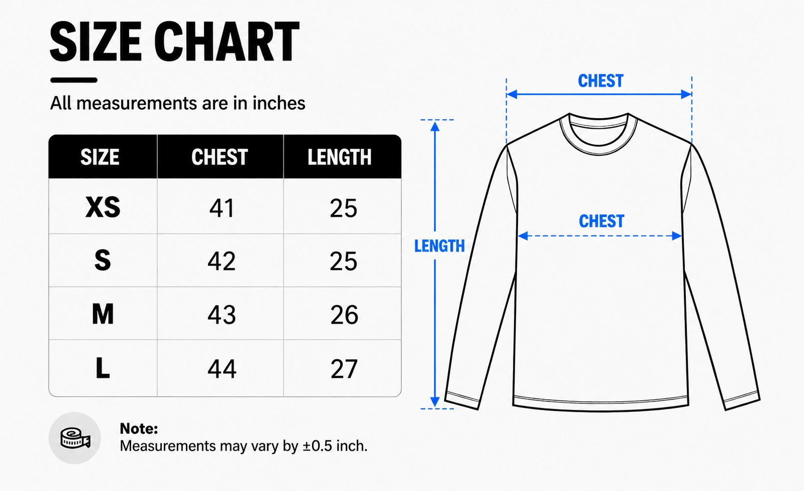 Size chart
