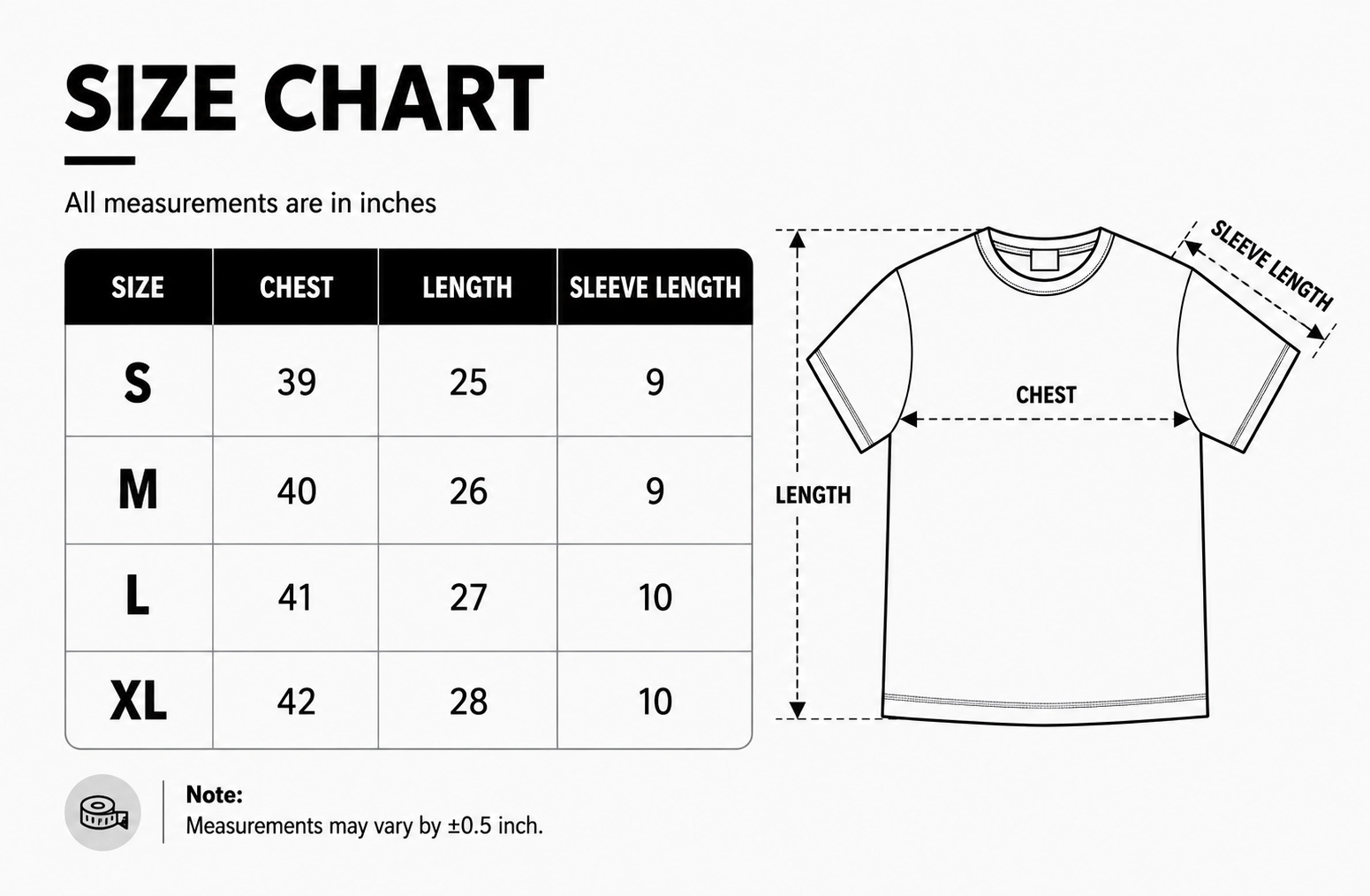 Size chart