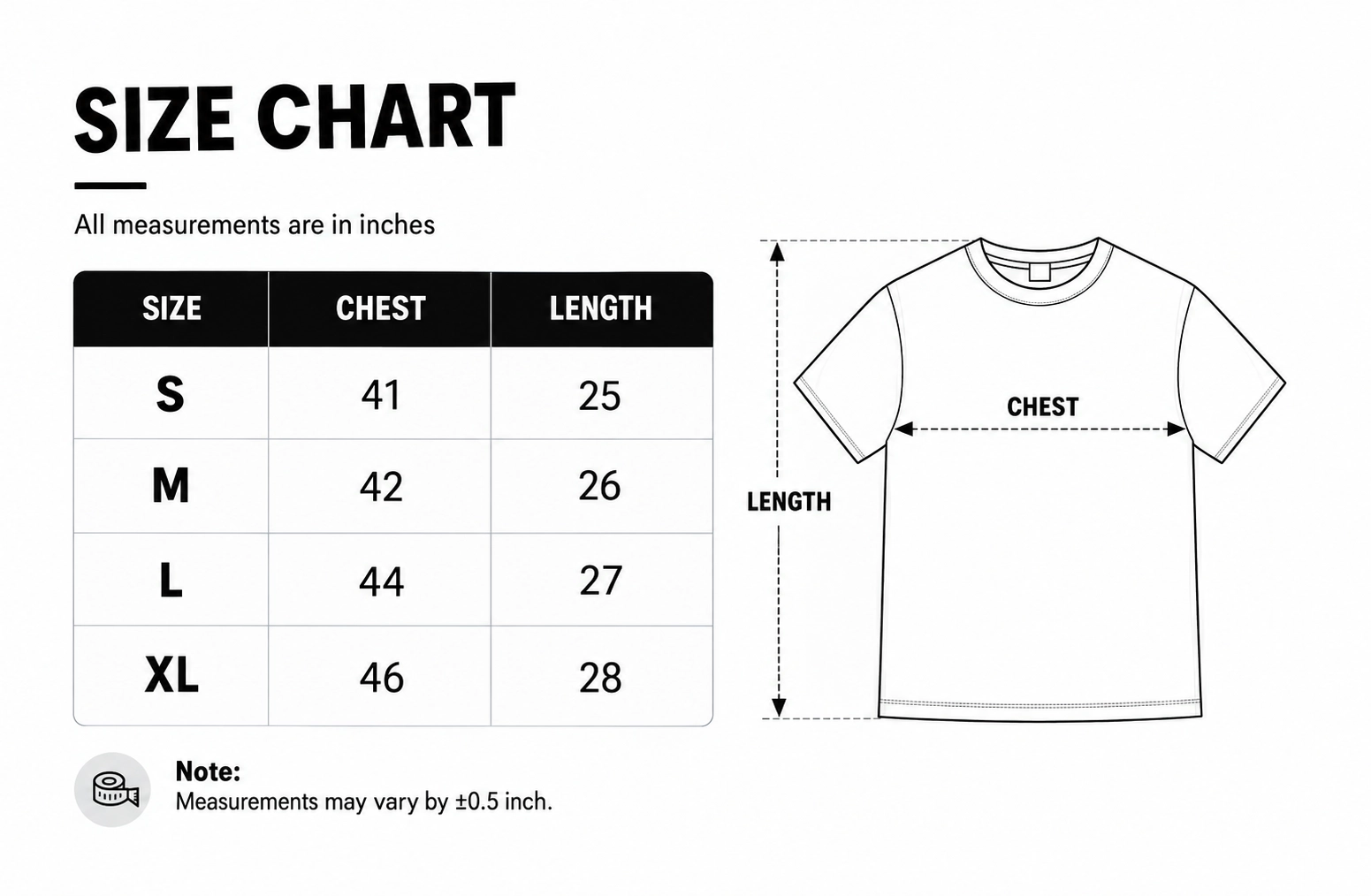 Size chart