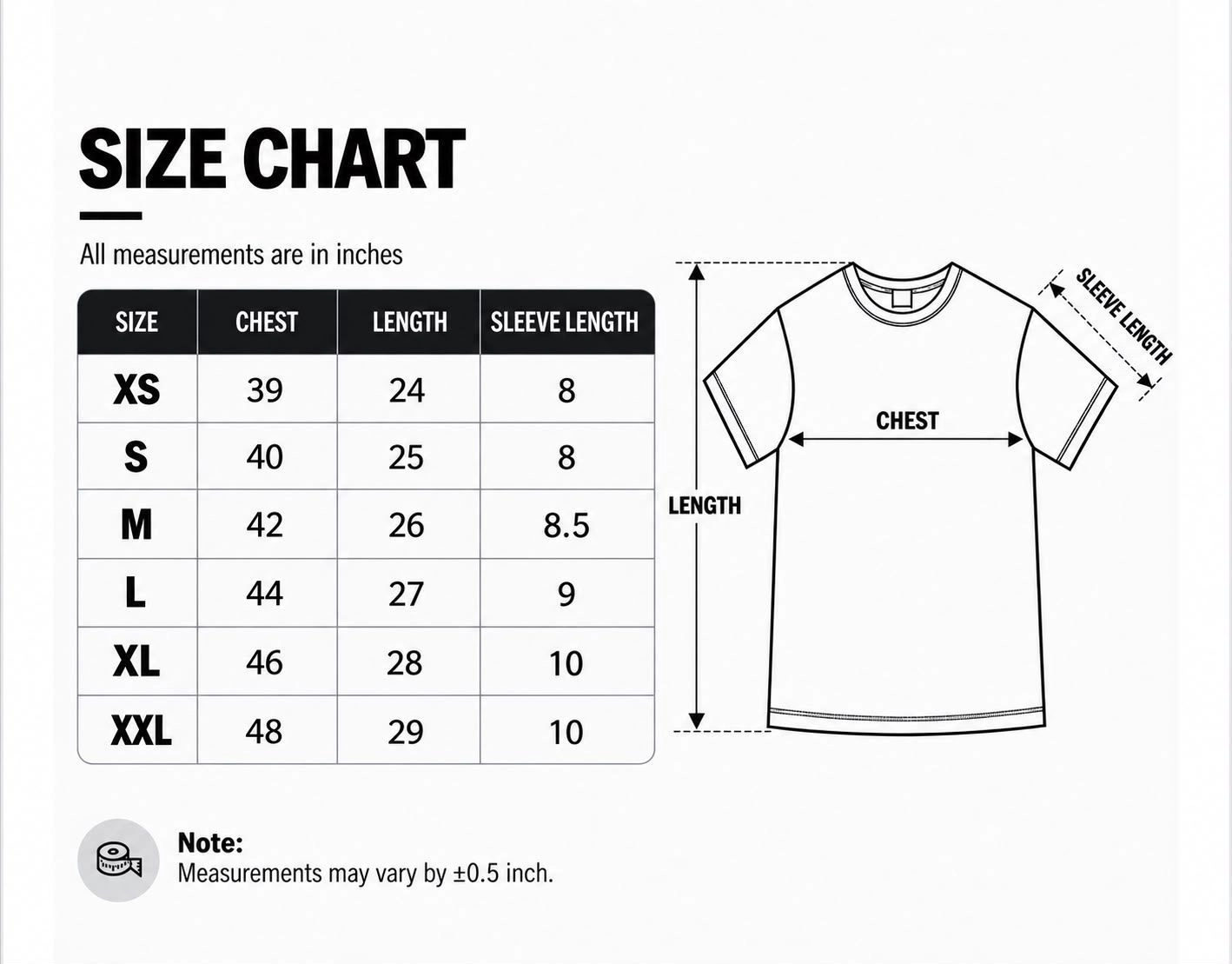 Size chart