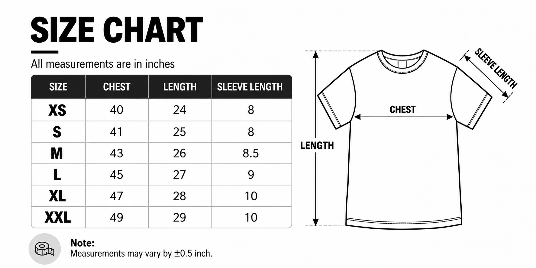 Size chart