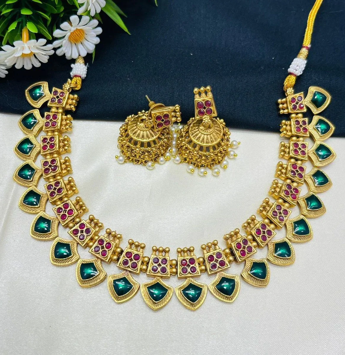 Royal Lakshmi Kemp Temple Necklace Set