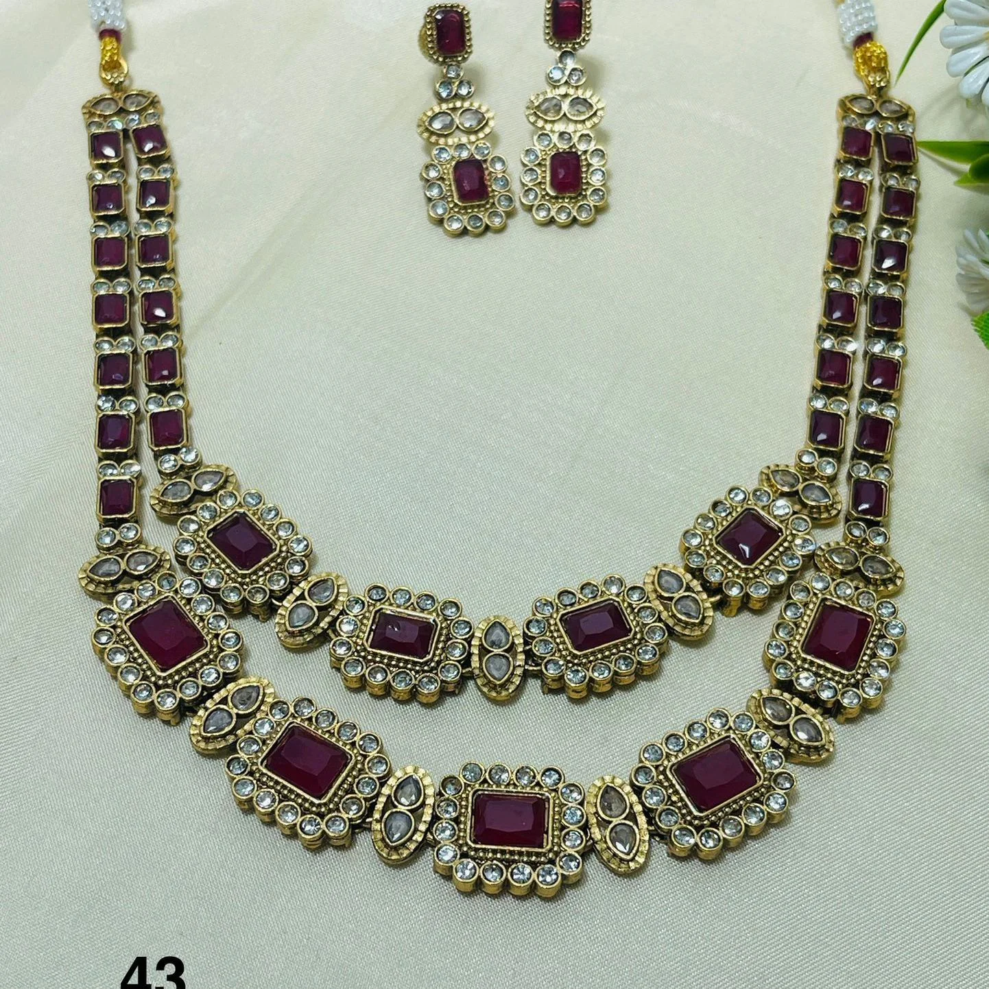 Royal Ruby Victorian Bridal Necklace Set