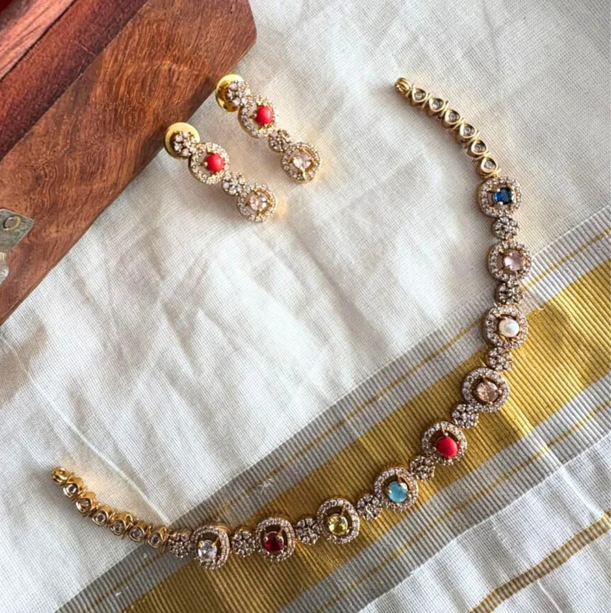 Royal Multi-Stone Crystal Necklace Set