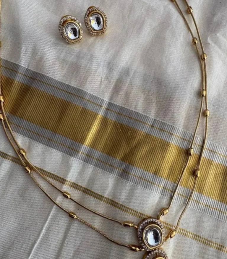 Royal Mirror Stone Layered Necklace Set