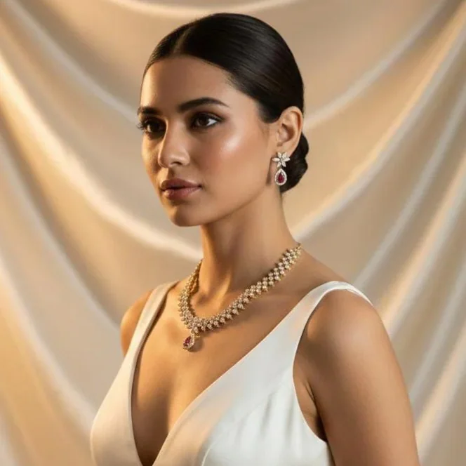 Royal Ruby Crystal Necklace Set