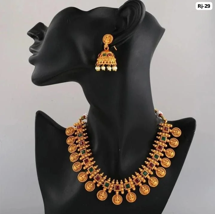 Lakshmi Coin Temple Choker Set 3