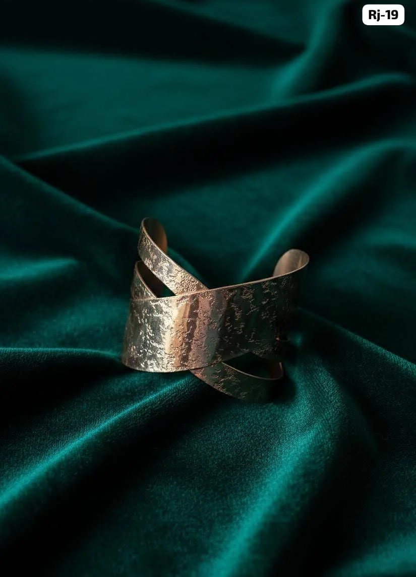 Luxe Textured Cross Wrap Cuff Bracelet