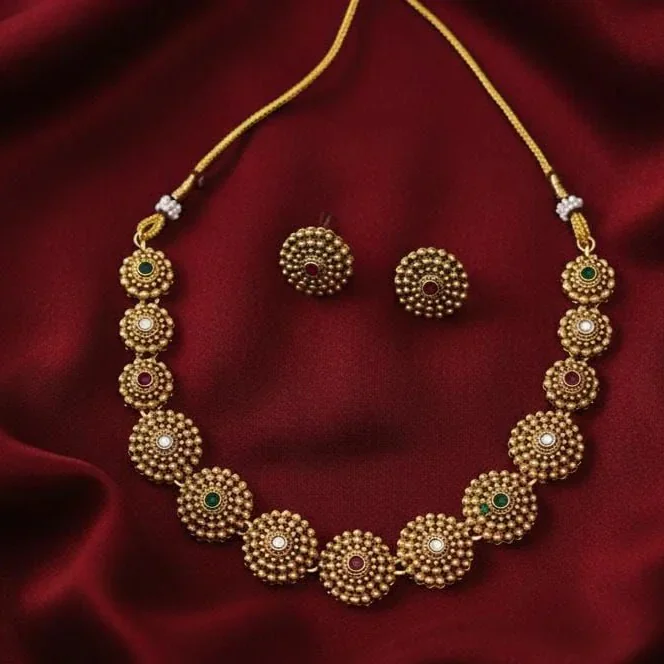 Royal Temple Coin Choker Necklace Set