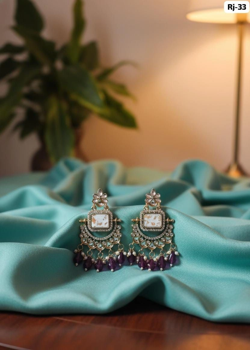 Royal Mint Pearl Chandbali Earrings – Premium Ethnic Designer Statement Earrings 5