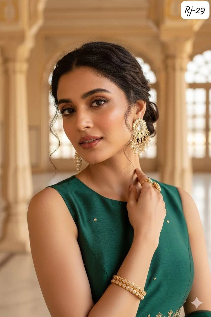 Royal Pearl Chandbali Earrings – Elegant Kundan Pearl Drop Statement Jewellery