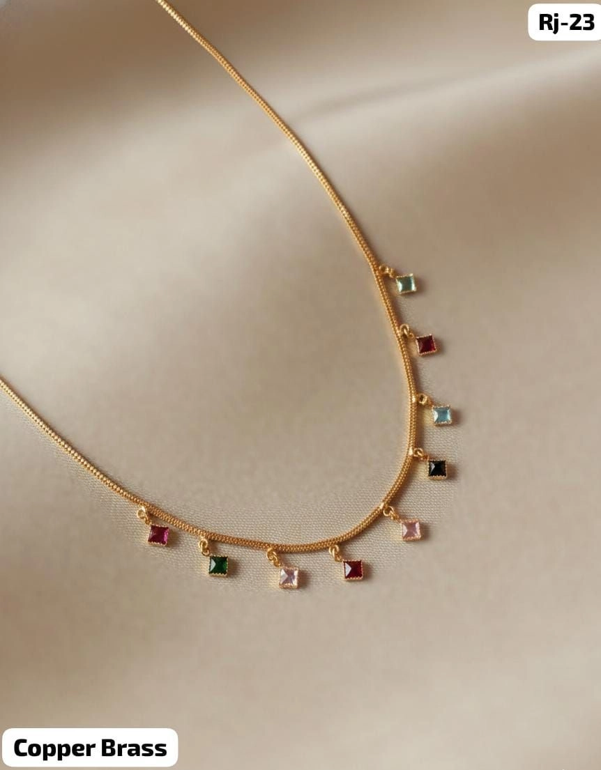 Celestial Multicolor Charm Necklace – Elegant Layered Gold Finish Pendant Chain
