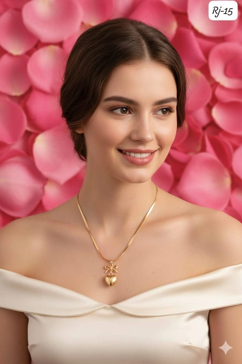 Elegant Heart Charm Gold Pendant Necklace – Minimal Romantic Jewellery