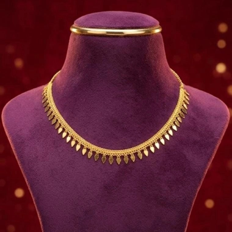 Classic Kerala Elakkathali Necklace – Traditional Gold Look Minimal Bridal Chain