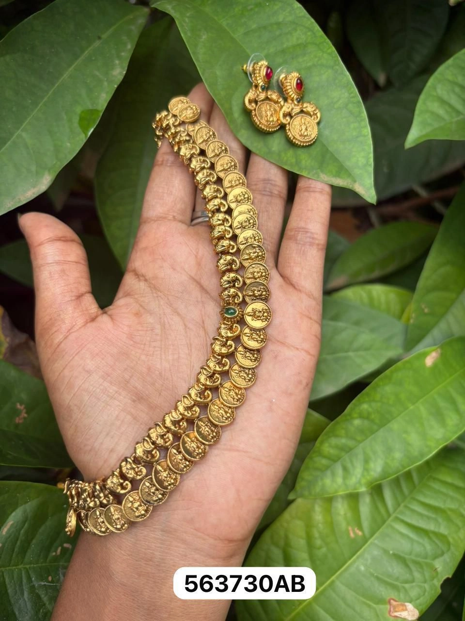 Lakshmi Elephant Coin Necklace Set
