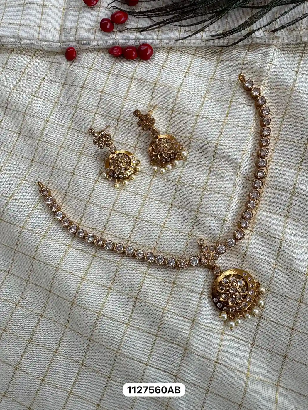 Vishu Mayoora Emerald Temple Necklace Set | Premium Kerala Festive Jewellery 2