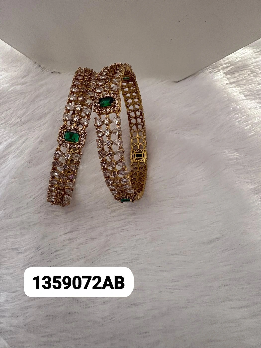 Royal Sparkle Stone Bangle Set | Premium CZ Bridal & Festive Bangles 3