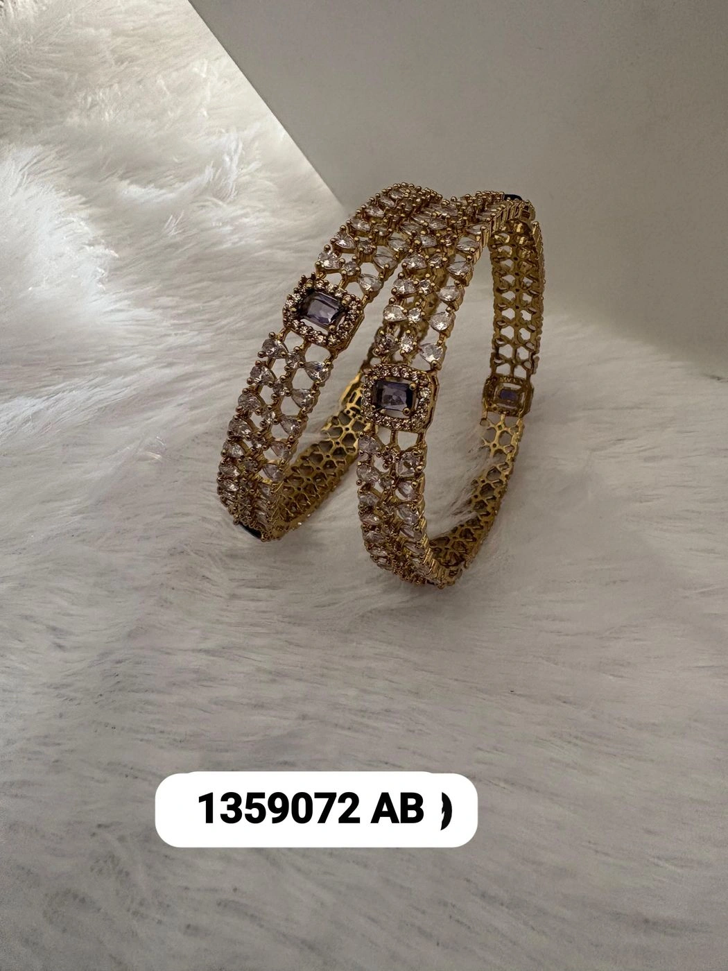 Royal Sparkle Stone Bangle Set | Premium CZ Bridal & Festive Bangles 4