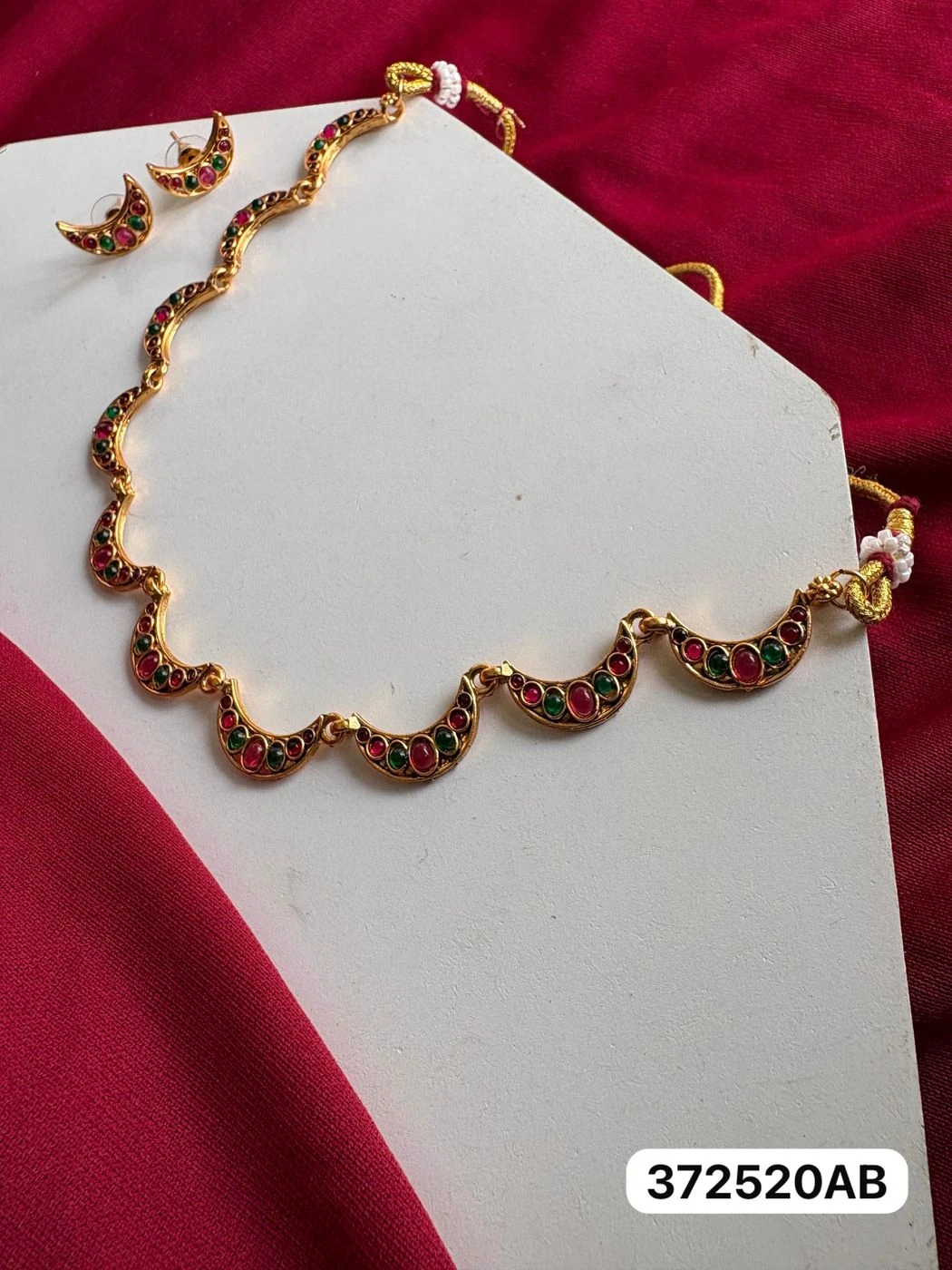 Royal Chandrika Multi-Color Half Moon Necklace Set