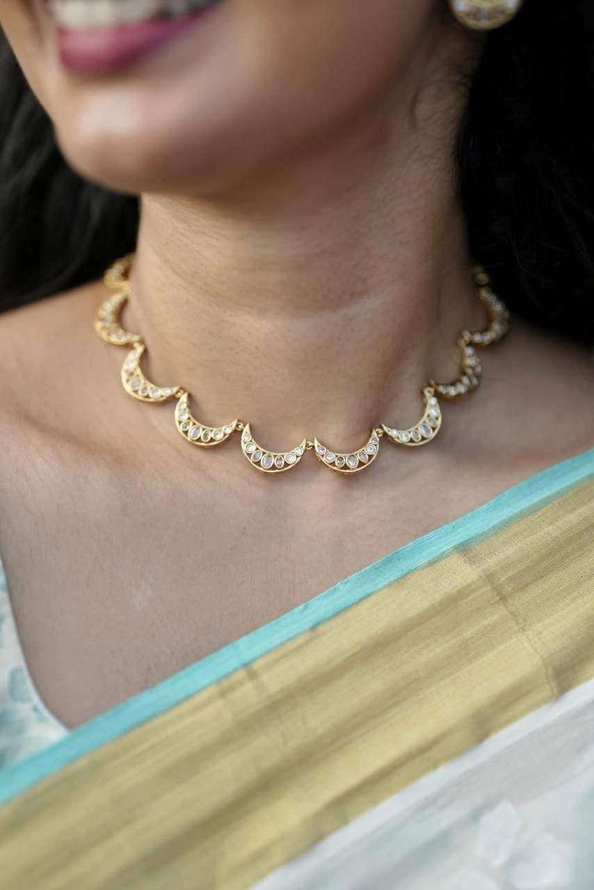 Chandrika Luxe Half Moon Necklace Set