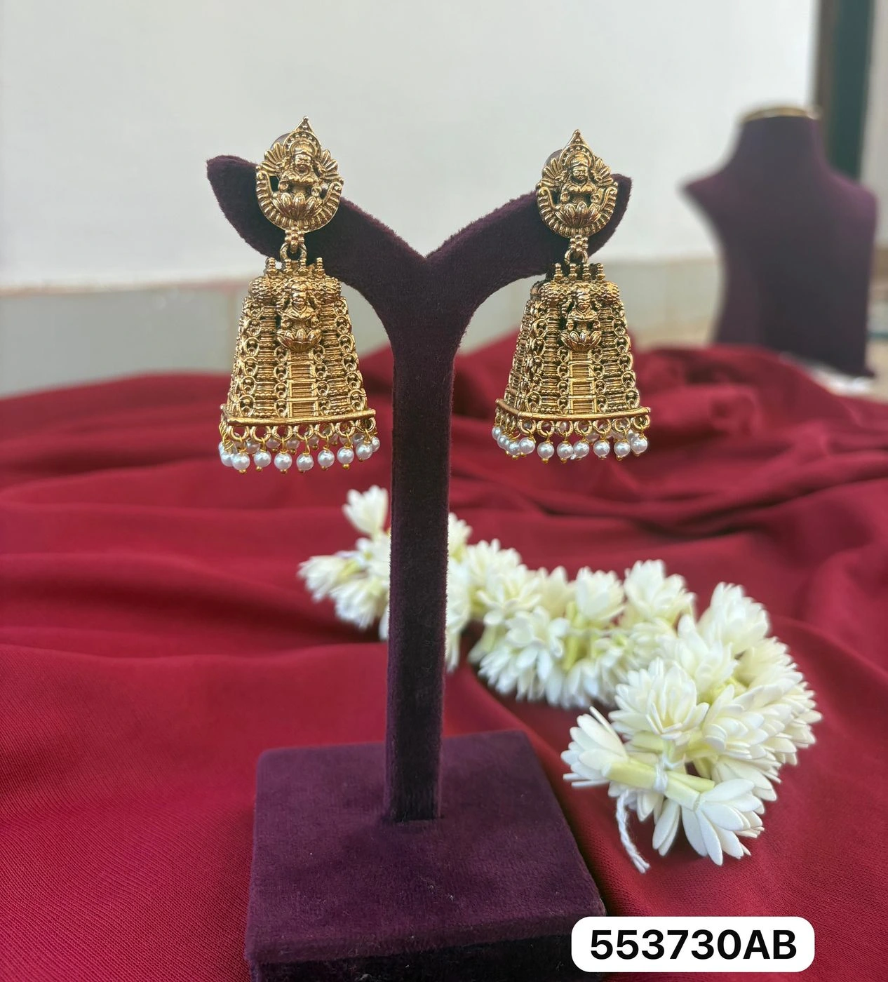 Lakshmi Temple Jhumka Earrings