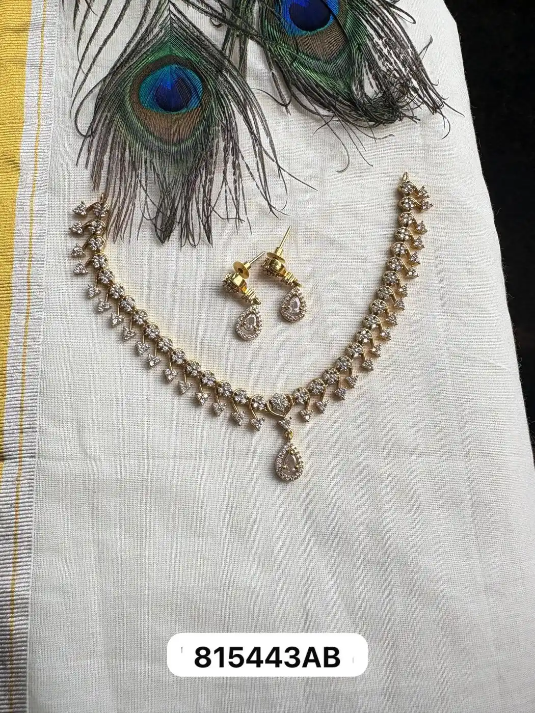 Royal White Stone Necklace Set 2