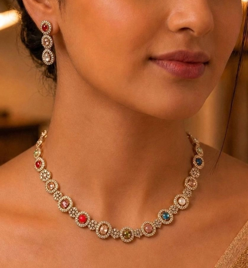 Royal Multi-Stone Crystal Necklace Set 1