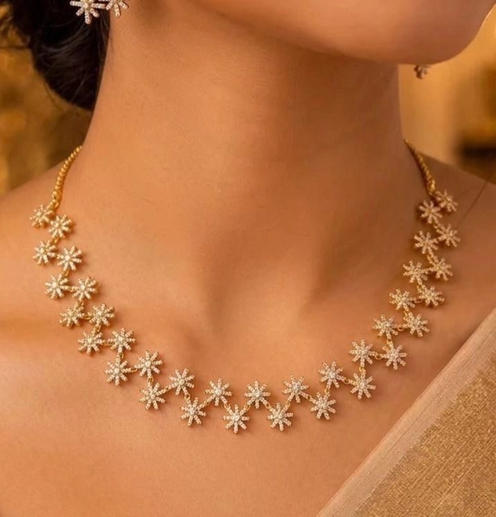 Vishu Special Shaanvi Crystal Necklace Set 1