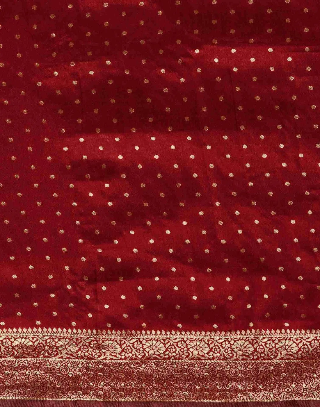 Tryloom Maroon Silk Woven Banarasi Saree 4