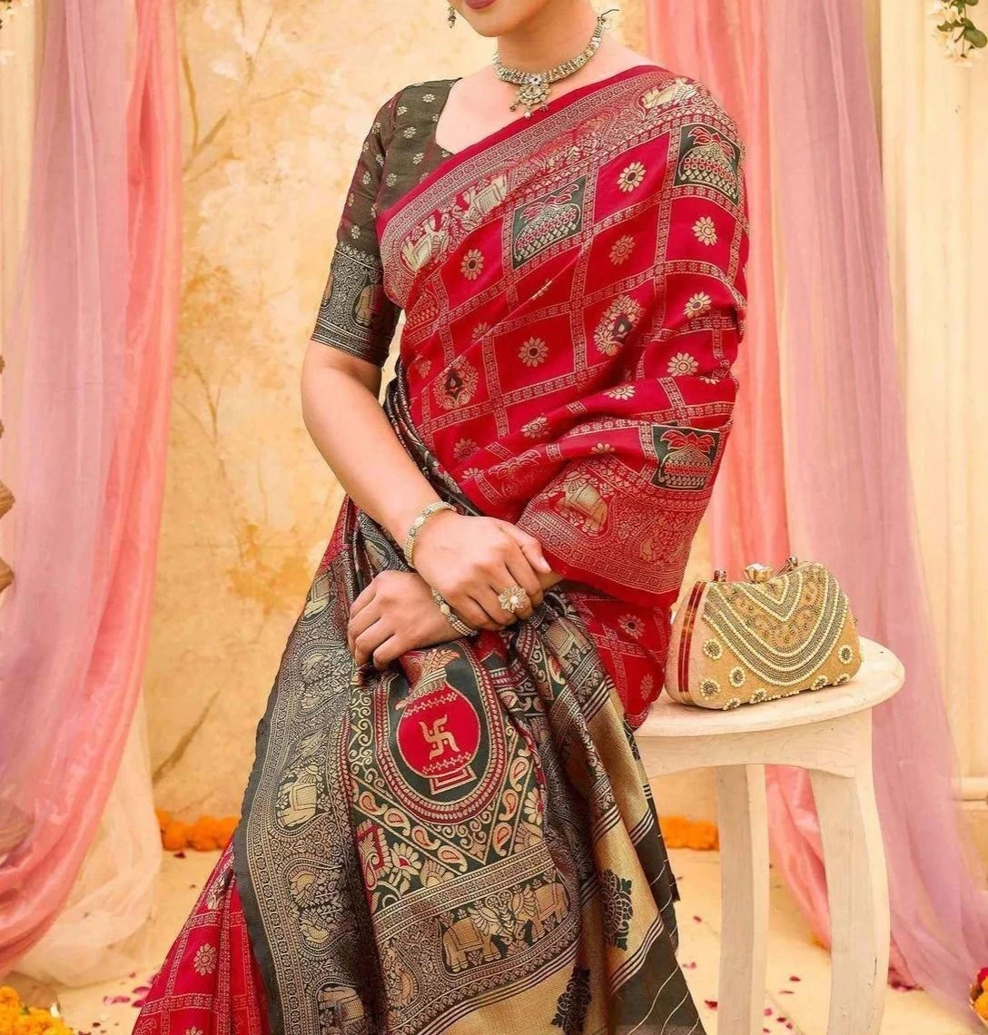 Tryloom Yellow Silk Woven Patola Saree 1