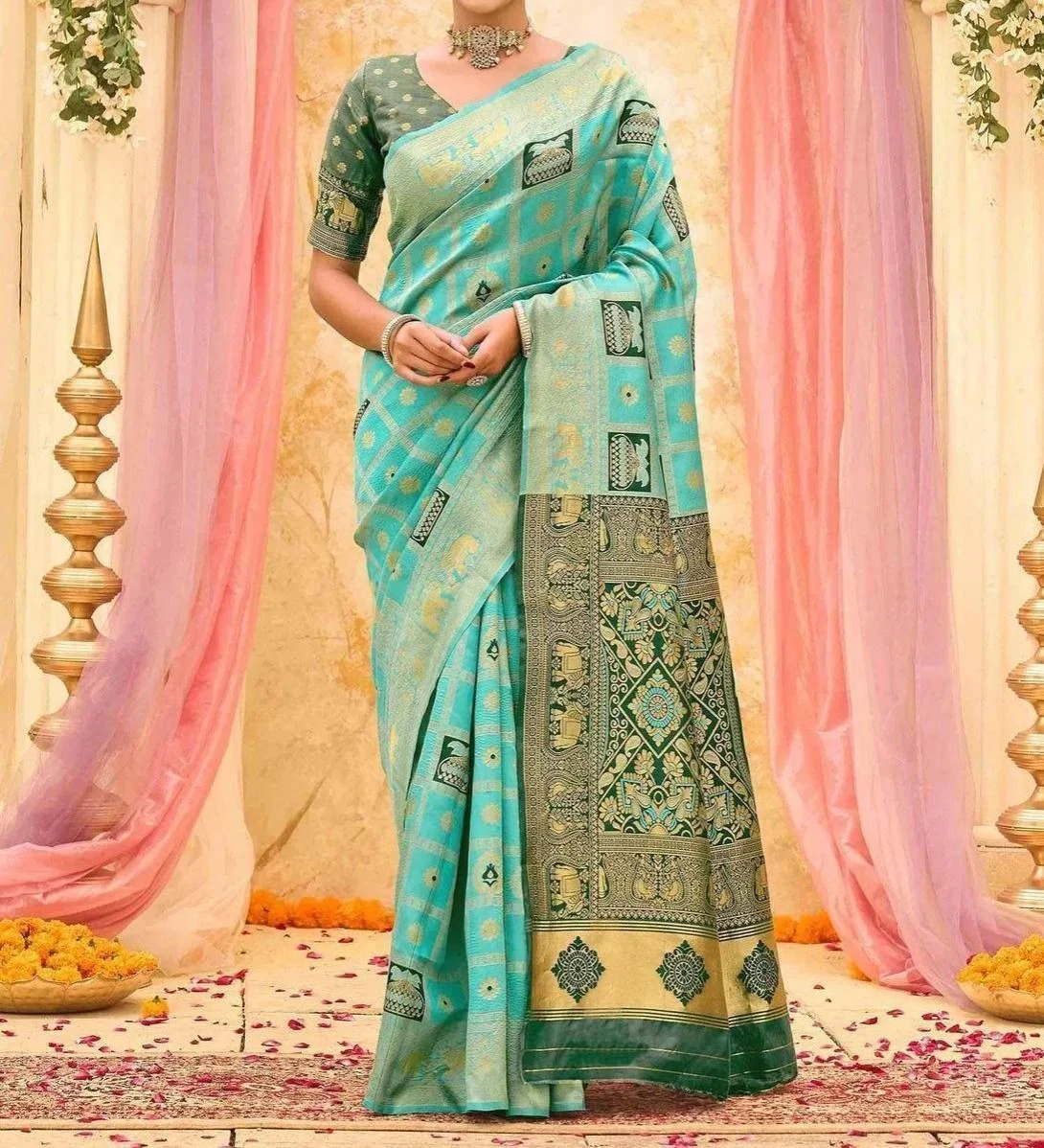 Tryloom Yellow Silk Woven Patola Saree 6