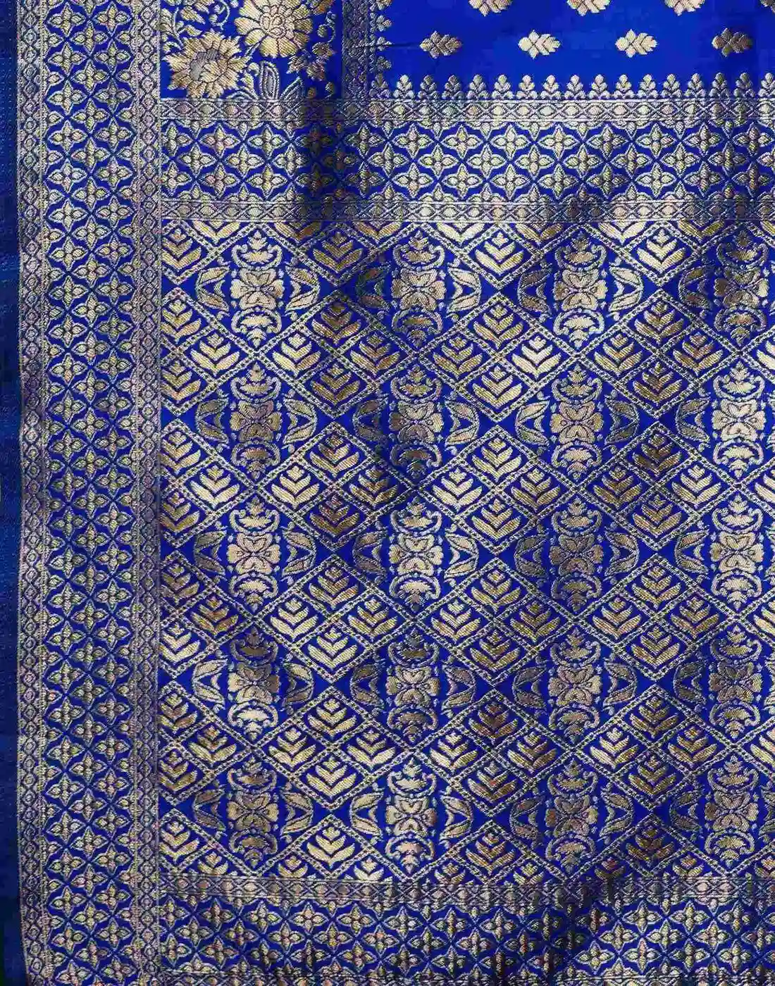 Tryloom Blue Silk Woven Banarasi Saree 7