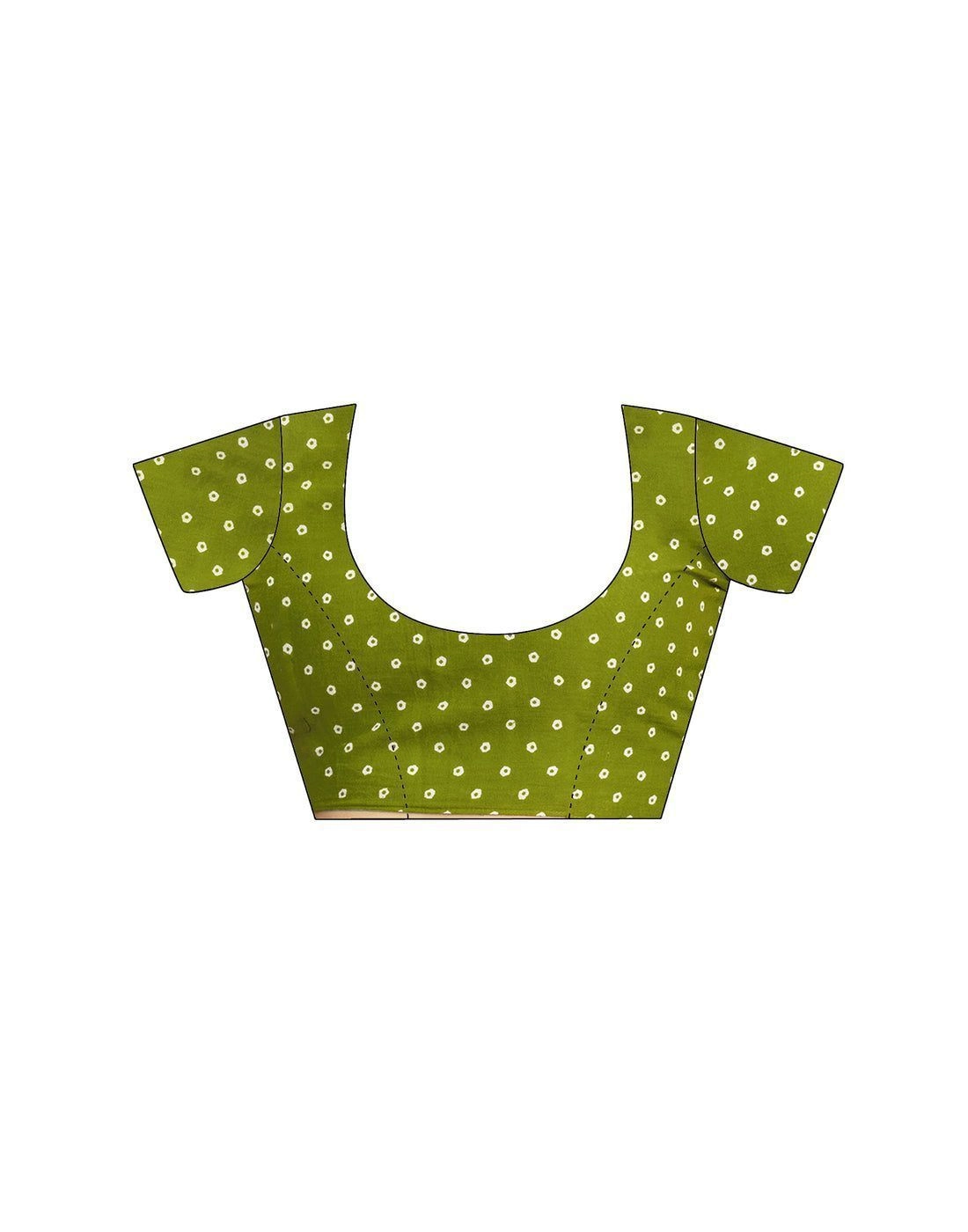 Tryloom Ready To Wear Green Cotton Printed Saree 10