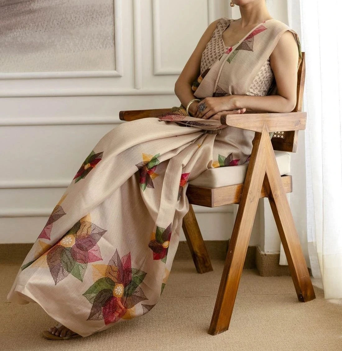 Tryloom Khadi Printed Onam Saree 5