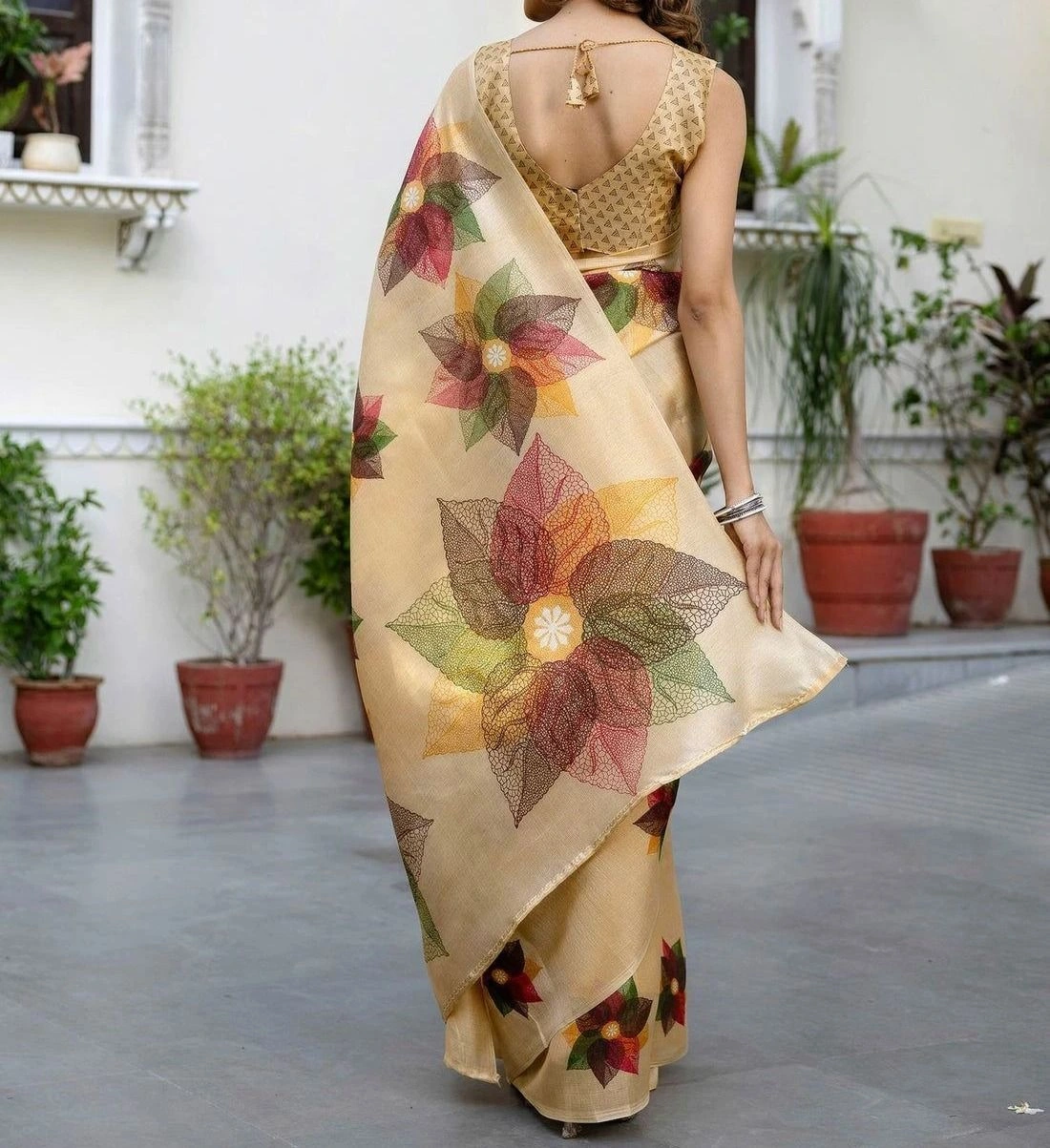 Tryloom Khadi Printed Onam Saree 10
