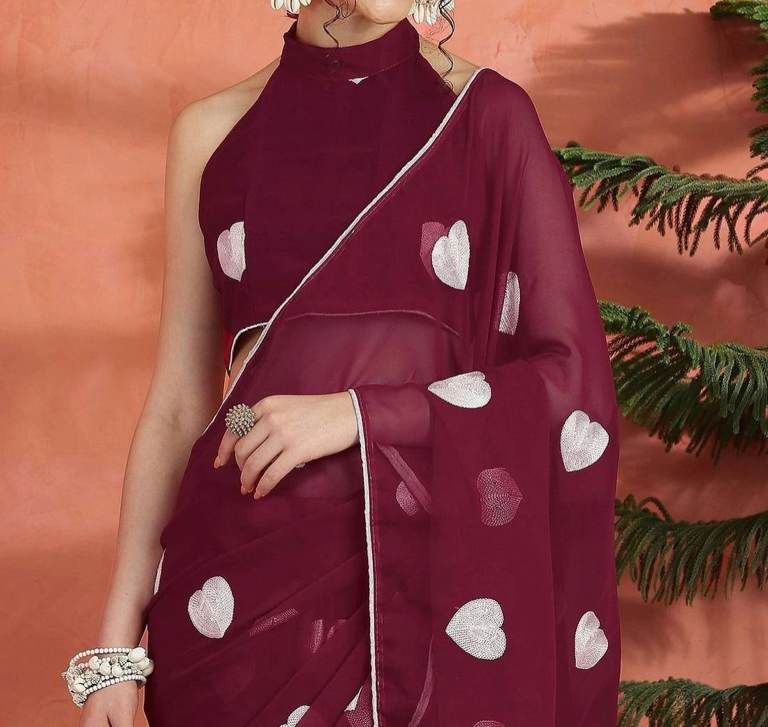 Tryloom Georgette Embroidery Saree 4