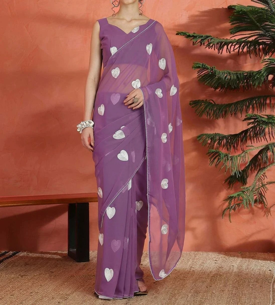 Tryloom Georgette Embroidery Saree 3