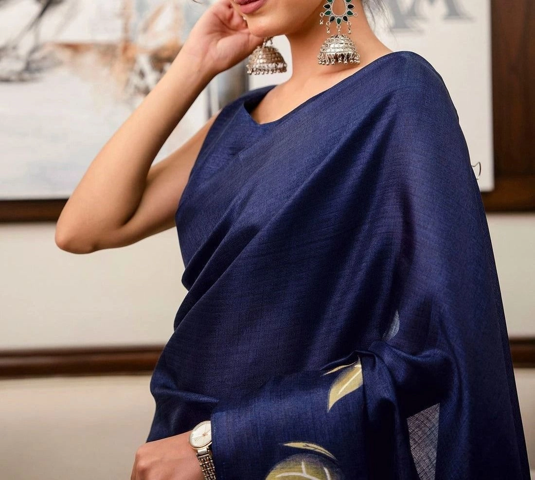 Tryloom Khadi Floral Printed Saree 6