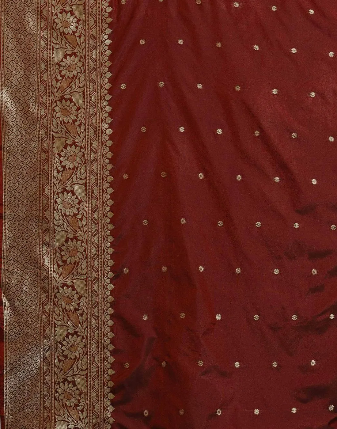 Tryloom Maroon Silk Woven Kanjivaram Saree 7