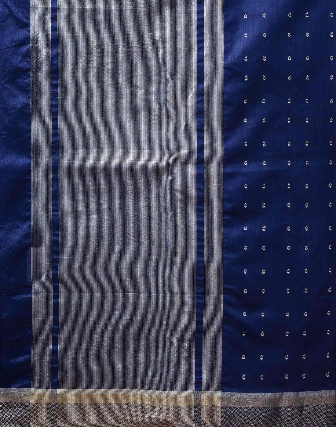 Tryloom Navy Blue Silk Woven Banarasi Saree 7