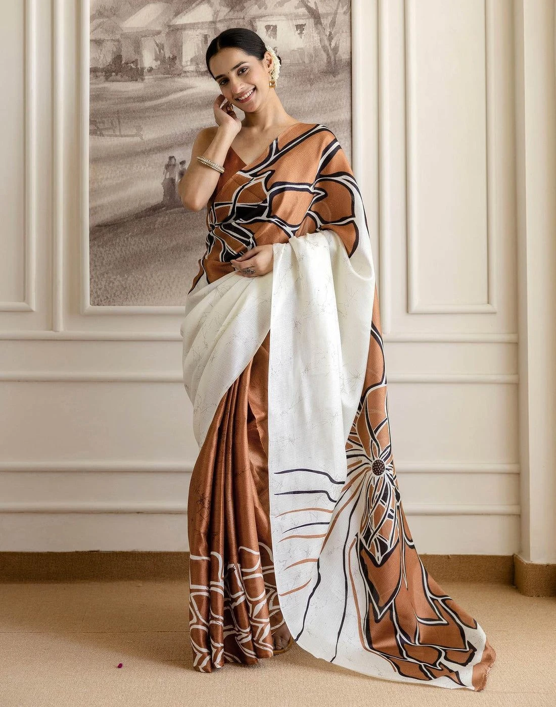 Tryloom Khadi Printed Saree 2